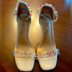 New! Wild Pair heel shoes 6 1/2 nude color with multicolor studs.